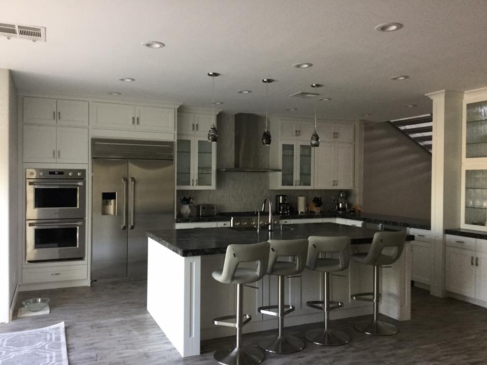 Picture of a modern white kitchen.